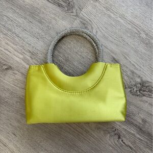 Elegant Yellow Handbag with Silver Accents